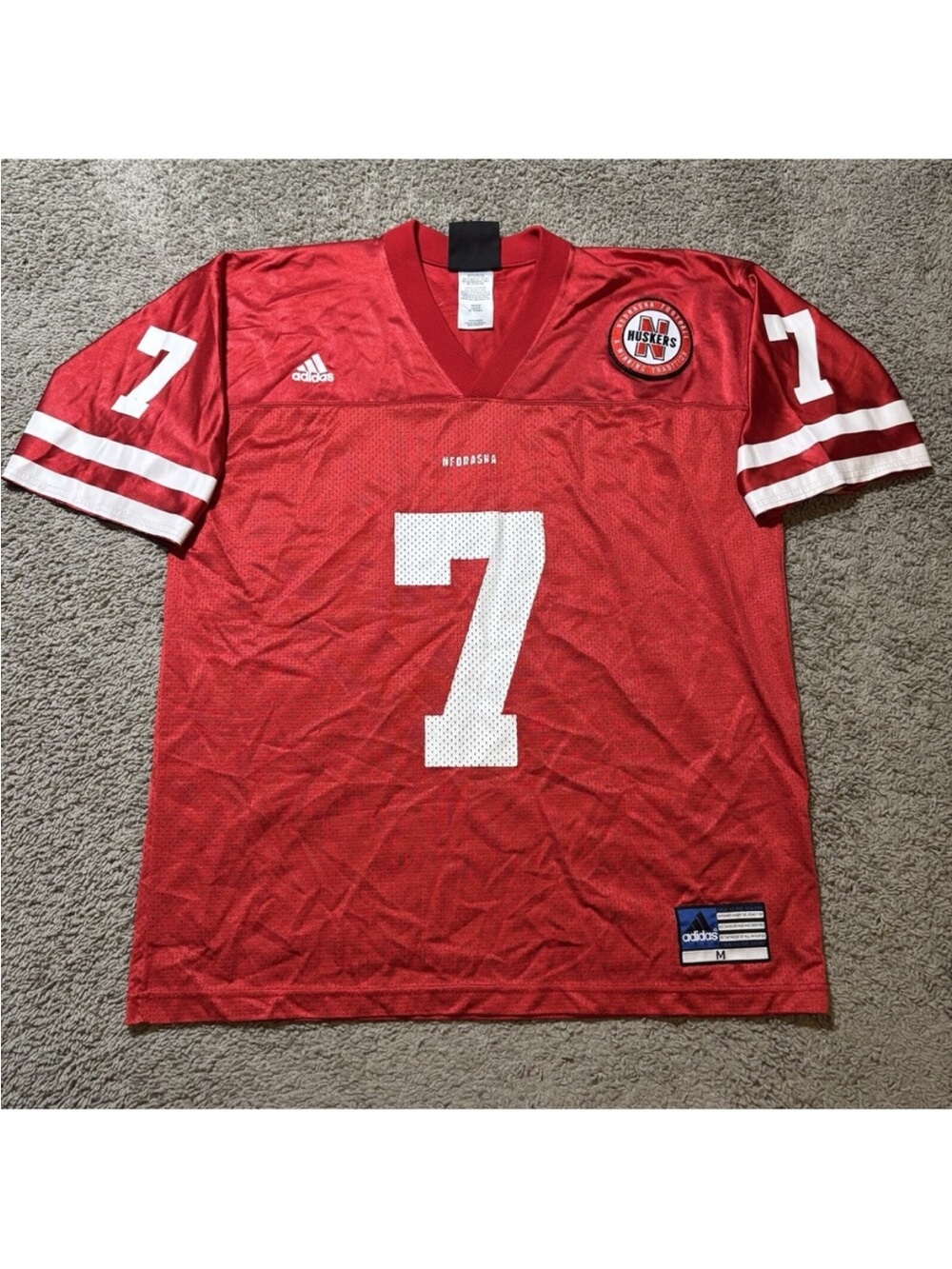 Adidas Red Nebraska #7 Men's Football Jersey - vintage Eric Crouch